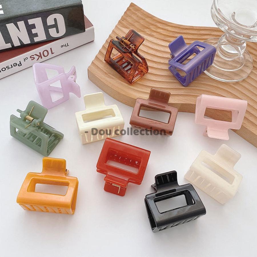 Kẹp Tóc Càng Cua Nữ Đẹp Trơn Hình Vuông Mini Hottrend Phong Cách Hàn Quốc - Mã KT015