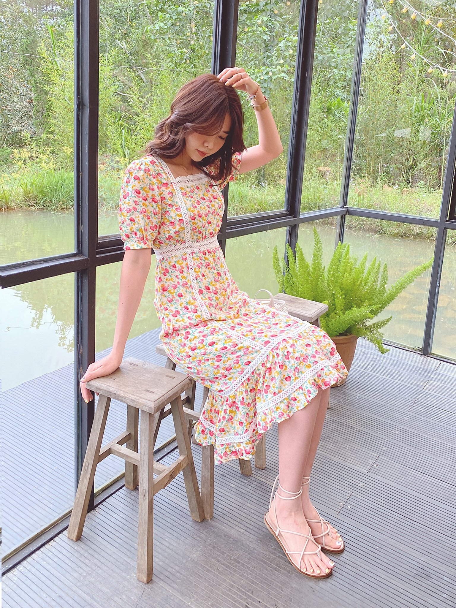 Đầm hoa phối ren Renee Dress Gem Clothing SP060286