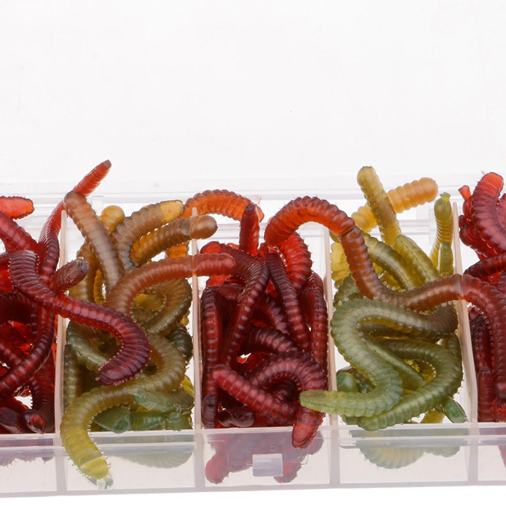 50pcs Bionic Worm Lures Soft Fishing Lure Earthworm Lure Crankbait