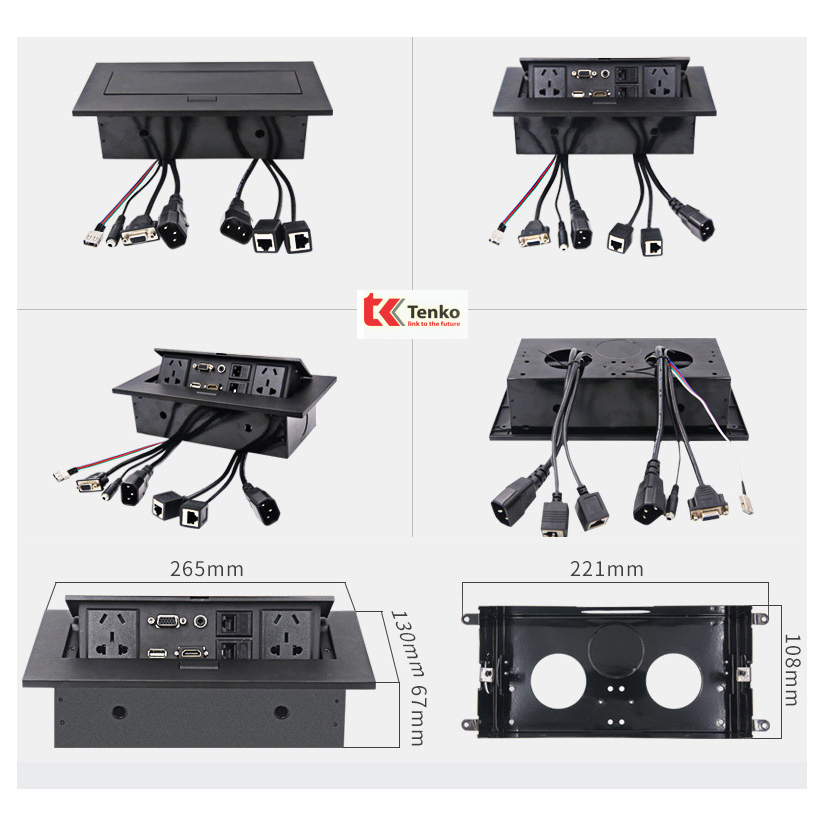 Hộp Ổ Cắm Điện Âm Bàn HDMI/VGA/LAN/USB TK-AS01DN