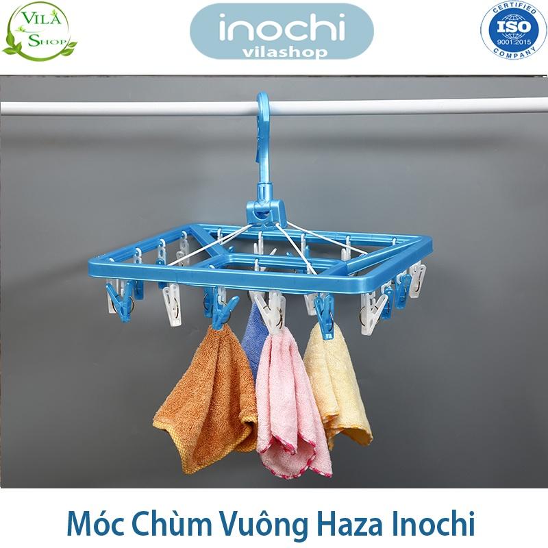 Móc Chùm Phơi Quần Áo, Móc Chùm Vuông Hazza, Móc Quần Áo Trẻ Em Nhựa Cao Cấp Inochi