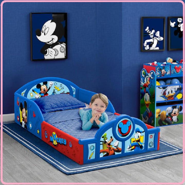 Re0684. 3 Giường ngủ nhựa cho bé kèm đệm hình ô tô, công chúa, Micckey - Giường nhựa cho bé