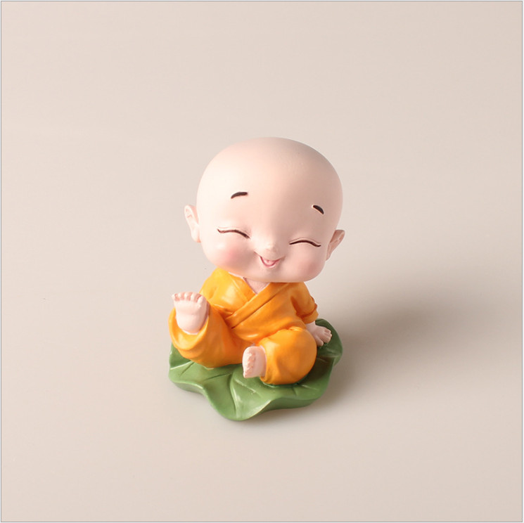 Bộ decor trang trí taplo ô tô Thầy Sư và những Chú Tiểu, phụ kiện xe hơi sáng tạo, hoặc để bàn làm việc