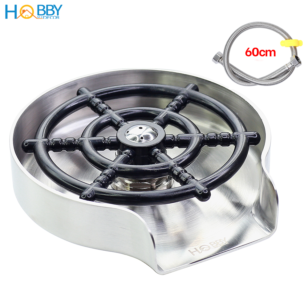 Vòi phun rửa ly gắn chậu rửa chén áp suất mạnh Hobby Home Decor VRLT - Inox 304 không rỉ - kèm dây cấp 60cm