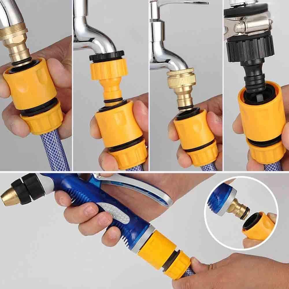 Bộ kết nối ống của phụ kiện ống tưới. Vòi phun, đầu nối nhanh, đầu nối không thấm nước, đầu nối nam kép, kích thước 1/2 và 3/4 inch đầu nối
