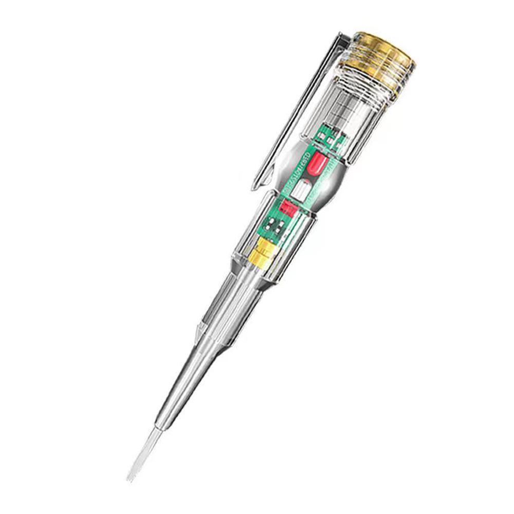 Intelligent Waterproof Voltage Tester Pen Power Voltage Detector Electricity Detector Test Pencil with High Brightness LED Light Electrical Indicator Tool with Screwdriver