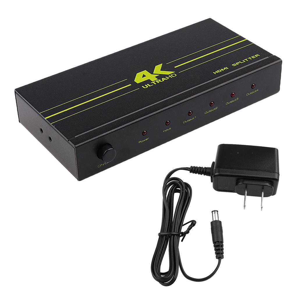 1 in 4 out HDMI Distribution Amplifier Distributor Splitter 3D HD 1080p US