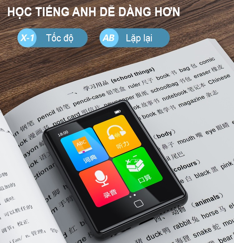 Máy Nghe Nhạc MP3 Màn Hình Cảm Ứng 2.8 Inch Ruizu M20 Bộ Nhớ Trong 16GB - Hàng Chính Hãng