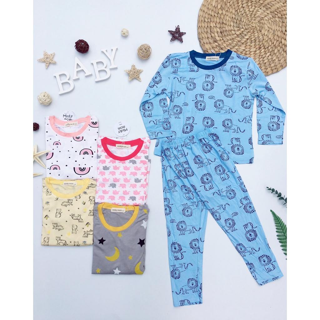 Bộ Dài tay SIZE ĐẠI voi hồng Minky Mom Thun Lạnh mềm mịn mát cho bé trai, bé gái từ 18-32kg