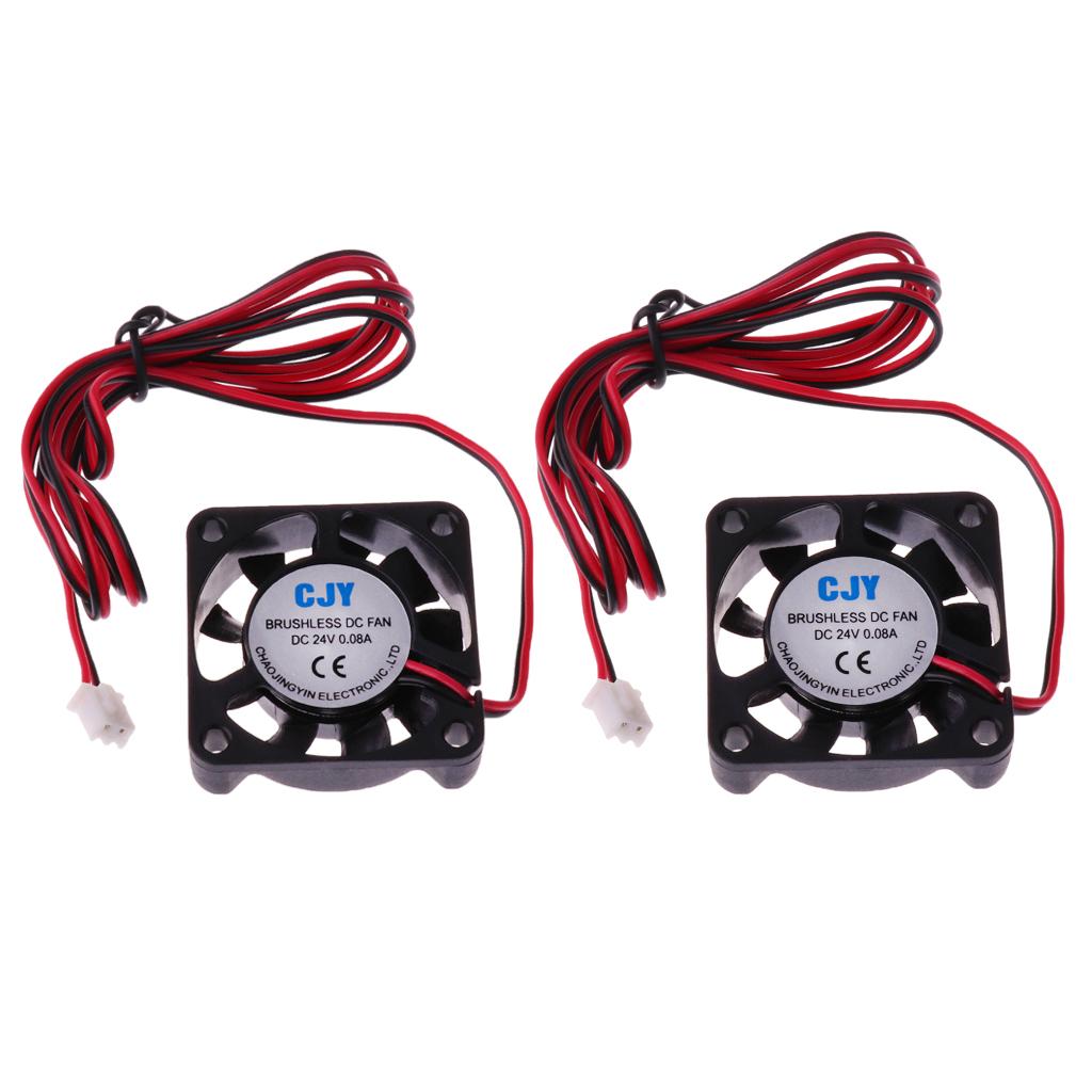 2 Pieces Silent 24V 40mmx40mmx10mm 4010 Brushless Cooling Fan for 3D Printer