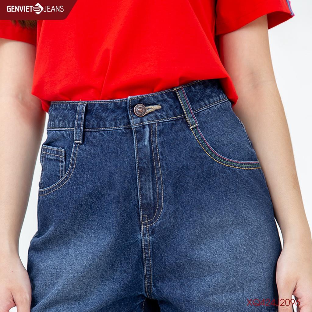 Quần Sooc Jeans Nữ Suông Boxy Fit GEMVIET XQ424J2096