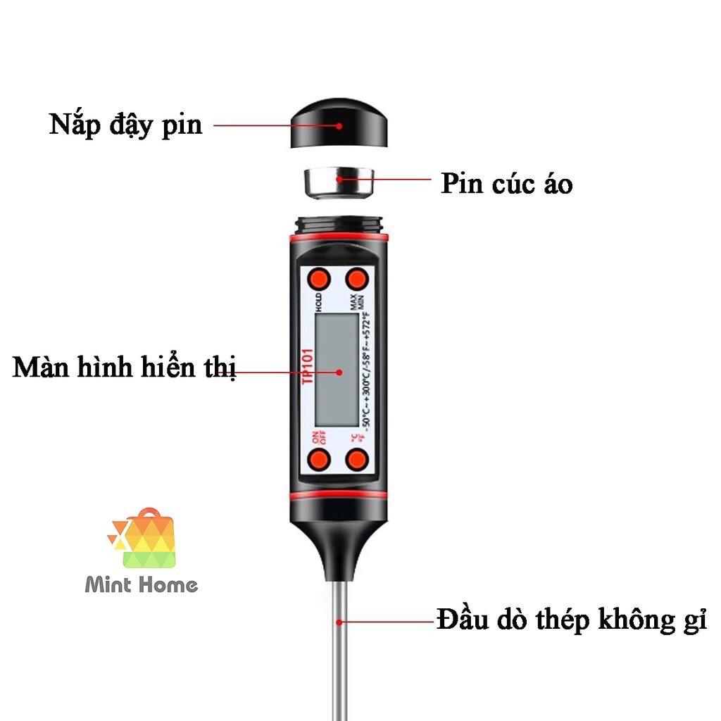 Que Đo nhiệt độ sữa pha cho bé, thực phẩm gia đình các loại, nước tắm cho bé