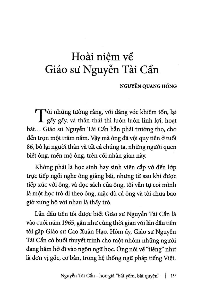 Sách Nguyễn Tài Cẩn - Học Giả Bất Yếm, Bất Quyện