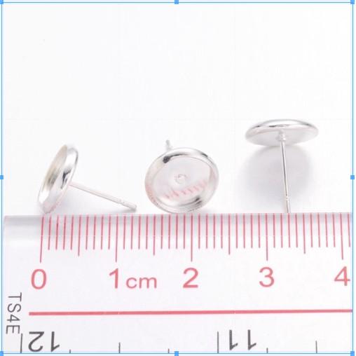 Bộ 5 Đôi Bông Tai Màu Bạc Trắng S925 Khay Tròn Đổ Resin - Trường Thịnh Sài Gòn