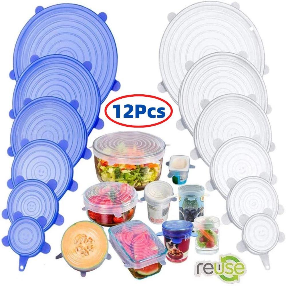 Set 6 / 12 Nắp Silicon Bảo Quản Thực Phẩm Tiện Lợi
