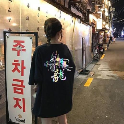 Áo Thun Phản Quang Nam Nữ In hình ĐẦU RỒNG , áo chất, đi đêm, đi phượt bao ngầu, nhìn đã mắt