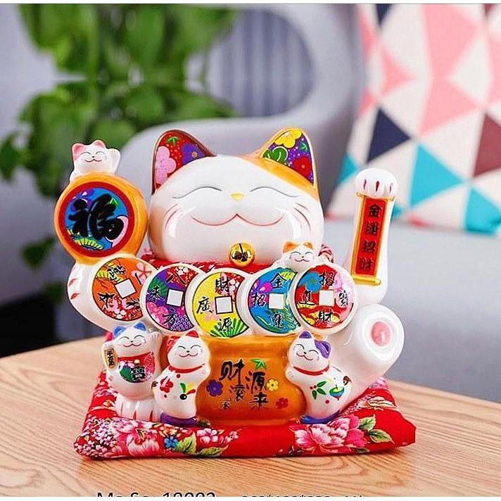Mèo Thần Tài Vẫy Tay Thiên Kim Vạn Lượng may mắn - cao 25cm