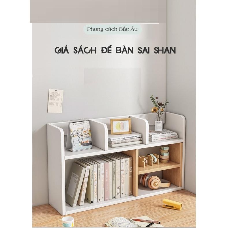 Kệ Sách Để Bàn Bàn Làm Việc Chất Liệu Gỗ Mdf Nhập Khẩu Phủ Melamin Chống Xước Chống Nước Giúp Căn Phòng Gọn Gàng