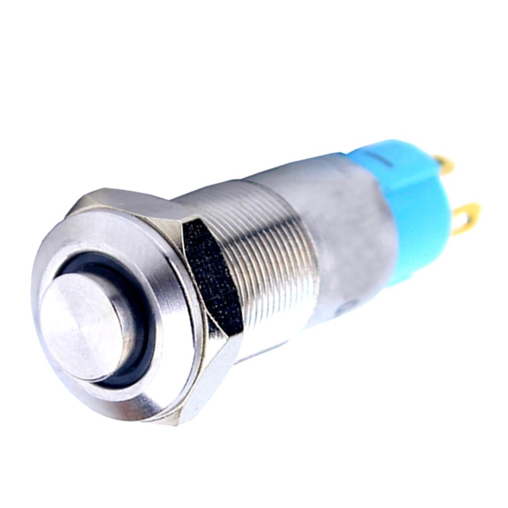 10mm Blue LED Car Auto Self-locking Push Button Power Switch IP67 Waterproof
