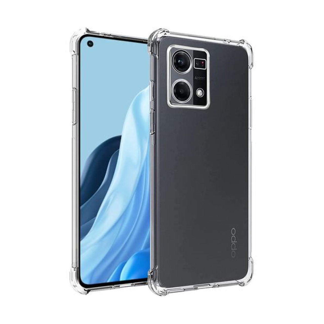 Ốp lưng cho Oppo Reno 2 3 4 5 6 7 8 F Z Pro 5G 4G trong suốt chống sốc bật led phát sáng