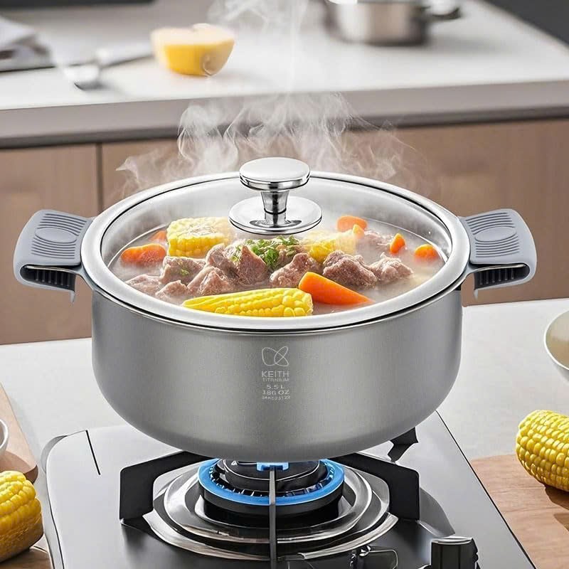 Nồi titanium nắp thuỷ tinh KEITH Titanium Ti8125 - 5500ml