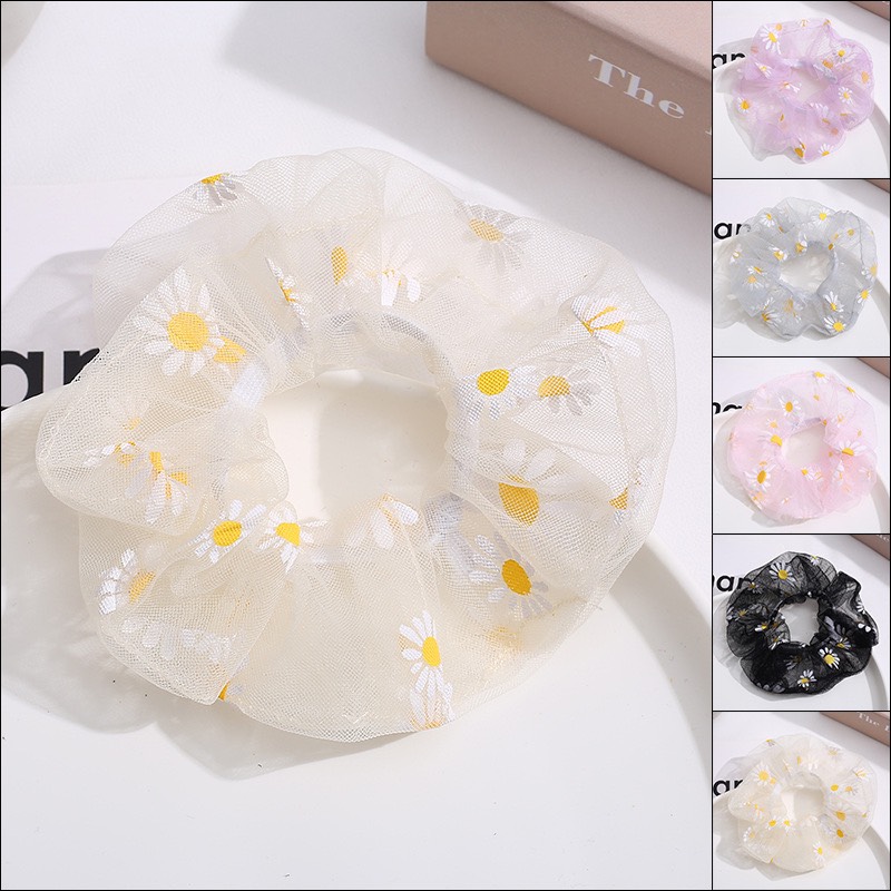 Dây buộc tóc scrunchies hoa cúc Hàn Quốc, chun búi tóc vải hot trend SC02 sẽ dễ dàng biến hóa kiểu tóc cột xinh đẹp