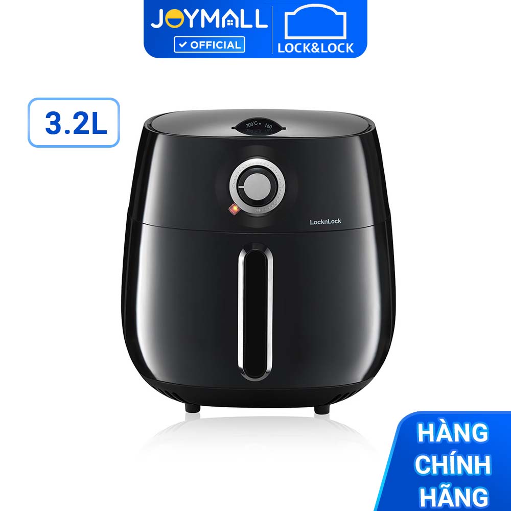 Nồi chiên không dầu Lock&amp;Lock 3,2L EJF173BLK Easy Control air fryer - Hàng chính hãng, lòng nồi tháo rời - JoyMall