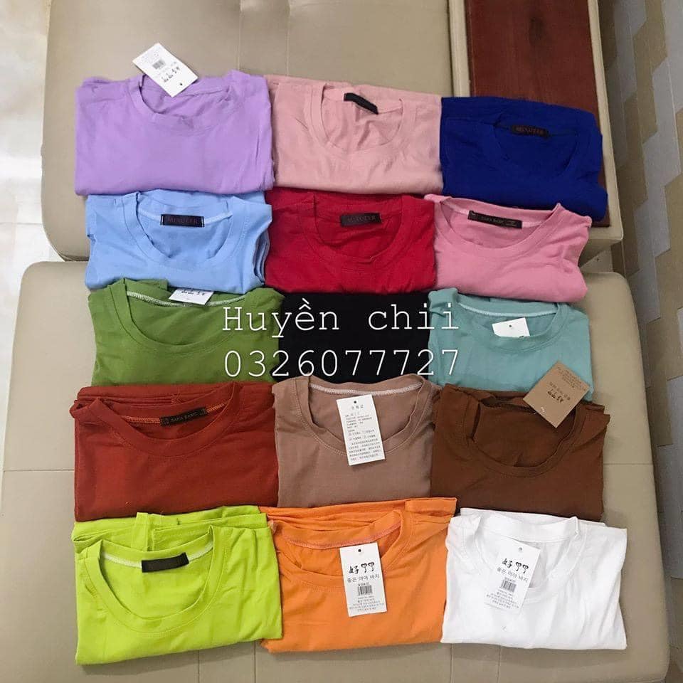Áo thun trơn tay lỡ unisex 10 màu