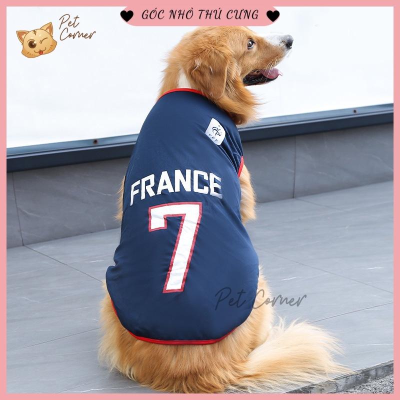 Áo ba lỗ thể thao bóng đá cho thú cưng vải lưới thoáng khí, áo cho chó mèo mùa hè