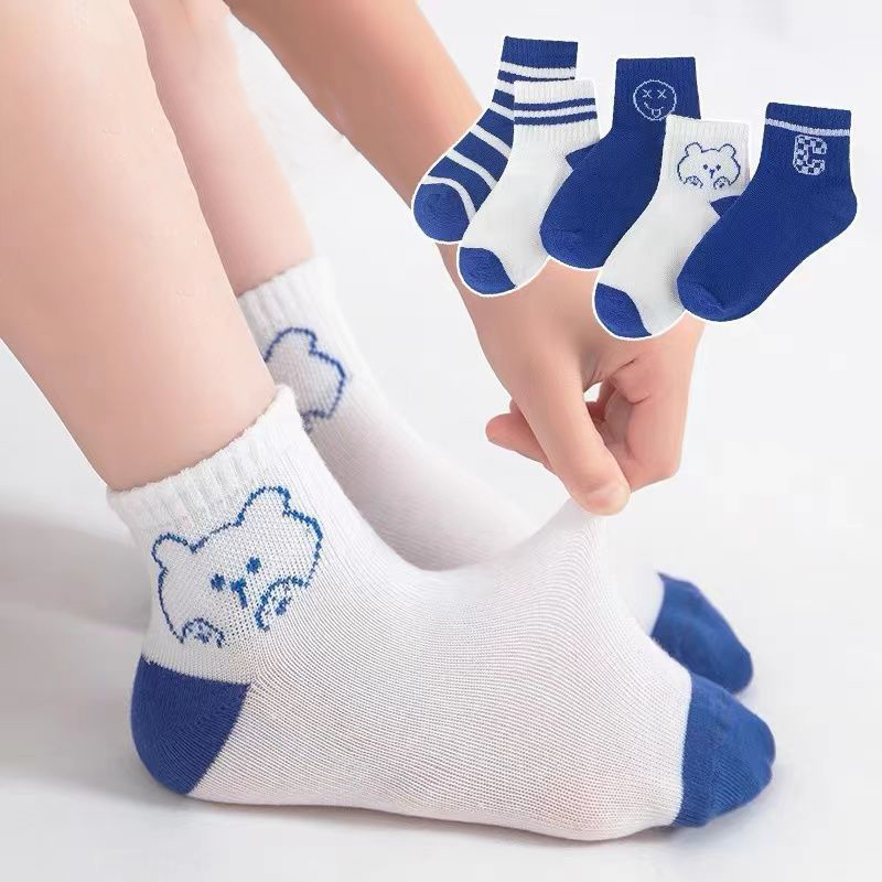 Combo 5 đôi vớ cho bé, tất trẻ em chất liệu Cotton cao cấp mềm mại, co giãn dễ chịu