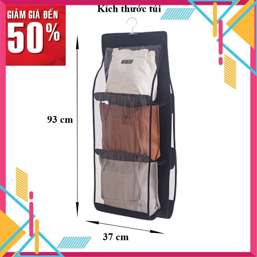 Túi treo giỏ xách 6 ngăn đa năng bảo quản chống bụi 3 tầng nhiều ô đựng đồ nữ tiện lợi