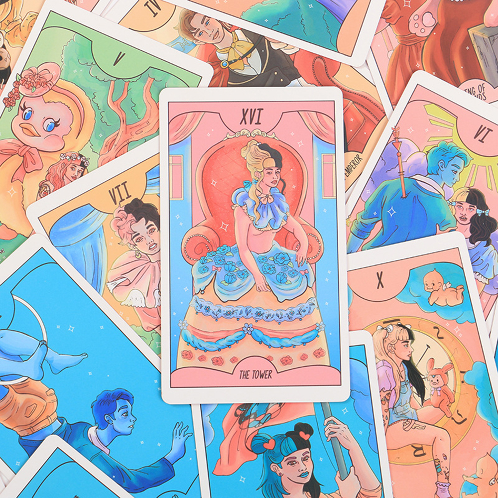 [Size Gốc] Bài Tarot Crybaby Mạ Cạnh Hồng Tặng Đá Thanh Tẩy Và Hướng Dẫn