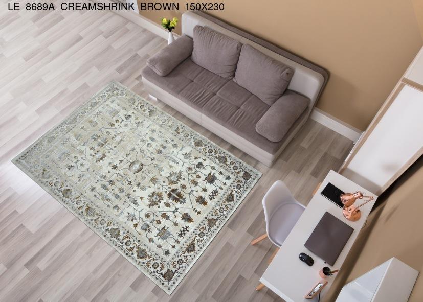 Thảm Sợi Ngắn le_8689a_creamshrink_brown_150x230