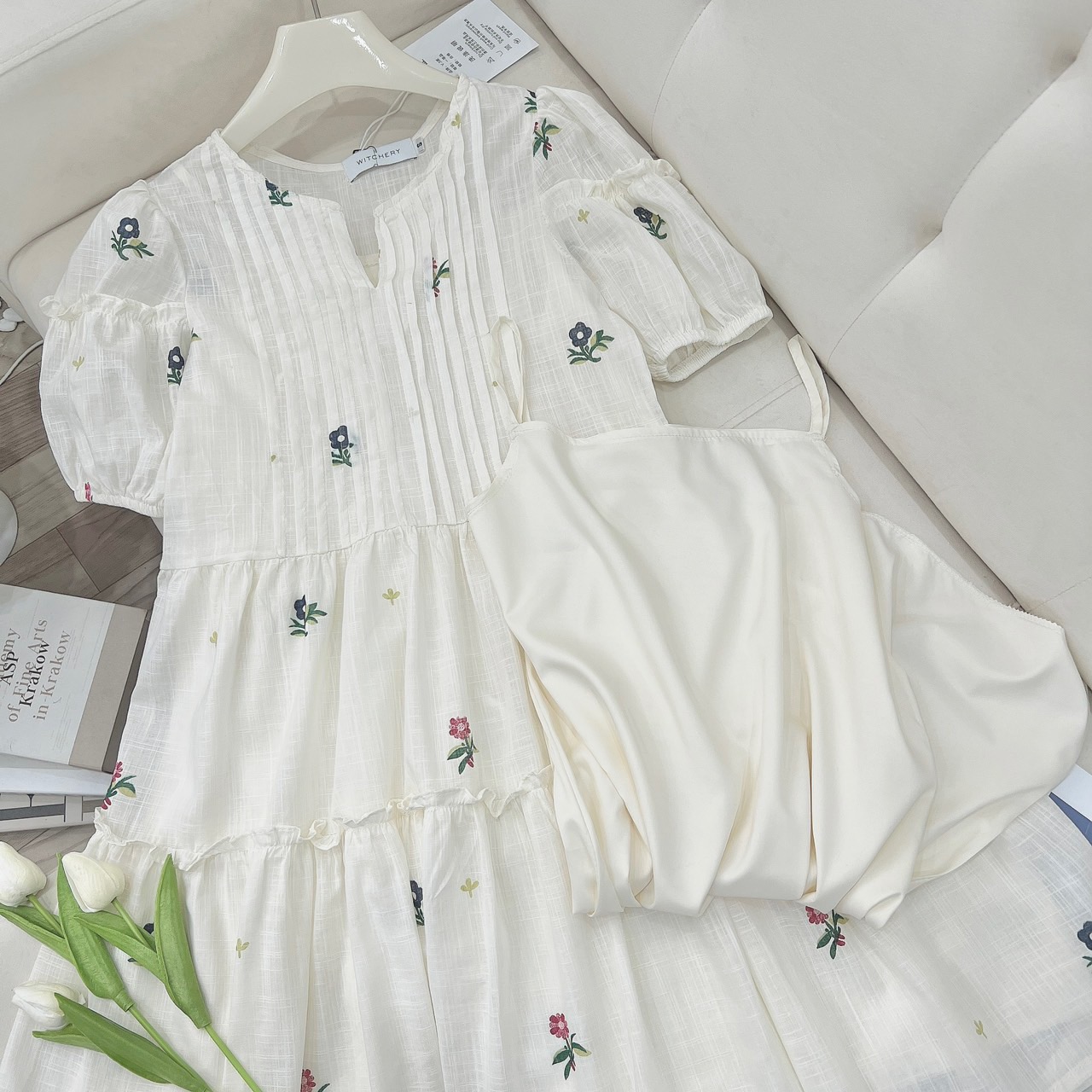 Đầm babydoll hoa ulzzang hàn quốc