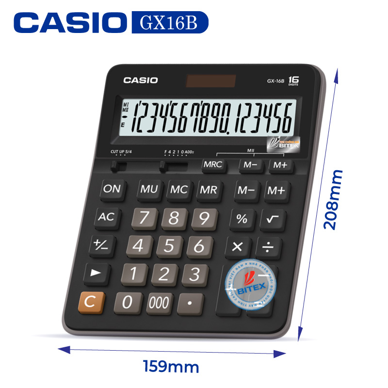 Máy tính Casio GX-16B, Bảo hành 7 năm - Hàng chính hãng Bitex