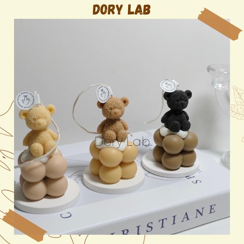 Nến Thơm Khói Rubik Mini Kèm Gấu Teddy Nhiều Màu Sắc - Dory Lab