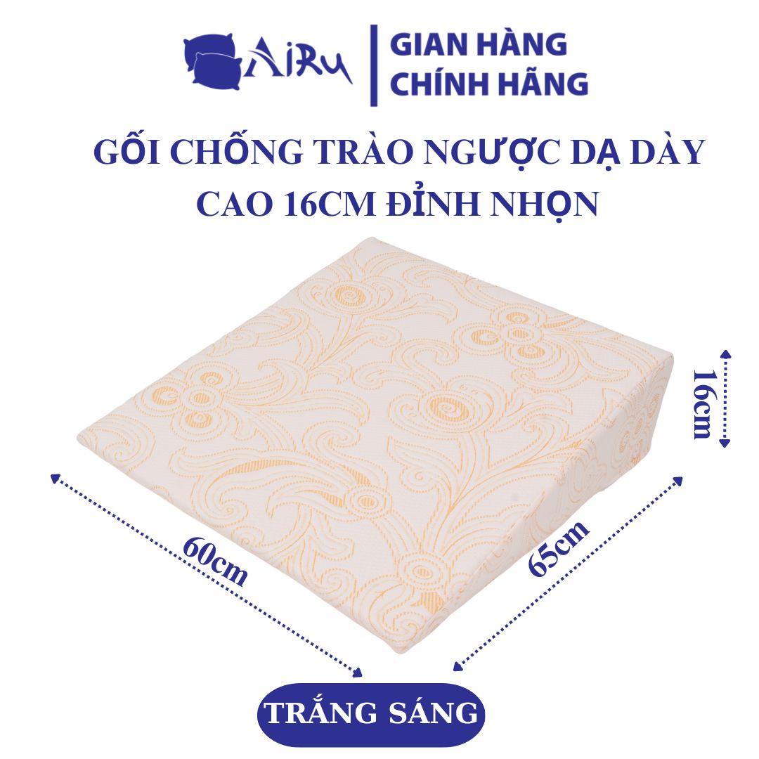 Gối chống trào ngược dạ dày người lớn, kích thước 65*60*16cm- Chống trào ngược acid, ngứa rát cổ họng, viêm họng mãn tính, khó thở