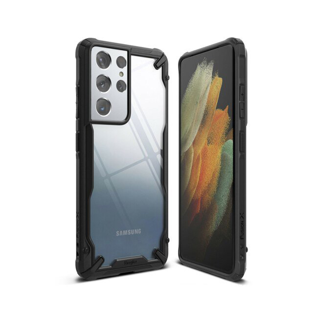 Ốp lưng cho Samsung S21 Ultra chống sốc Ringke Fusion X - Hàng nhập khẩu Korean