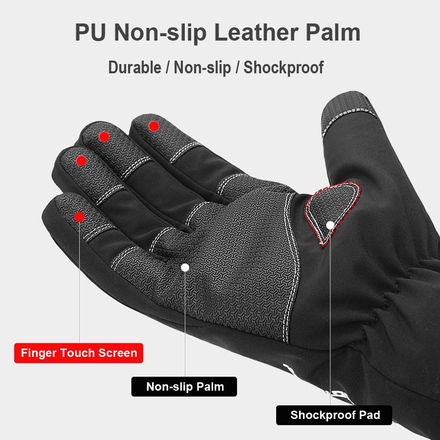 NEWBOLER Găng Tay Xe Đạp Mùa Đông Full Ngón Tay Chống Nước Trượt Tuyết Thể Thao Ngoài Trời Găng Tay Xe Đạp Cho Xe Đạp Xe Tay Ga Xe Máy Người Phụ Nữ