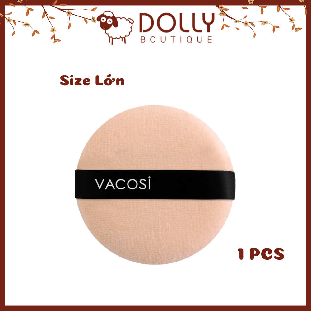 Bông Phấn Khô Tròn Lớn Vacosi Large Round Puff (Bịch 1 Cái) - BP09