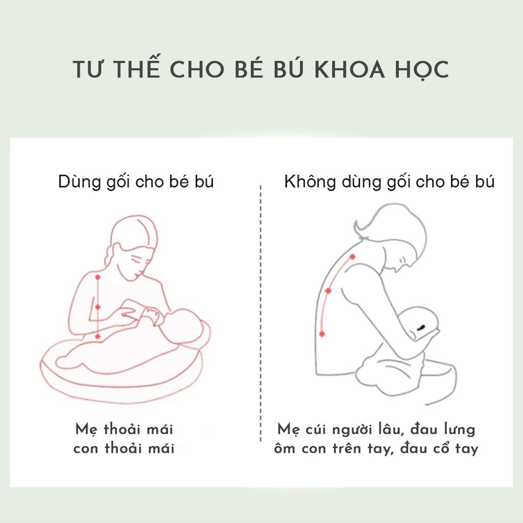 Gối cho bé bú đa năng cao cấp RUNA KIDS cotton Hàn mềm mịn thoáng mát an toàn cho bé hoạ tiết dễ thương