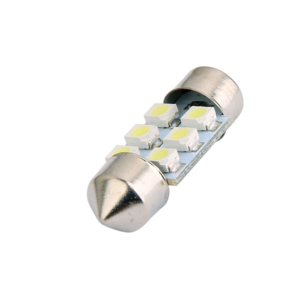 4-7pack LED Car Bulb 31mm 3528 6 LED COB SMD Dome Map Interior Light Lamp 12V