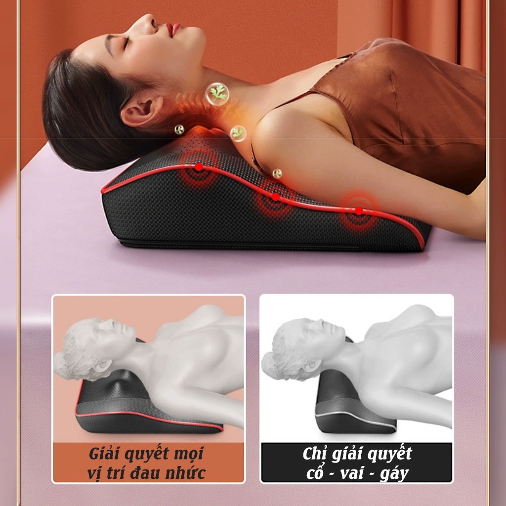 gối massage vai cổ gáy Hồng ngoại 20 bi cao cấp