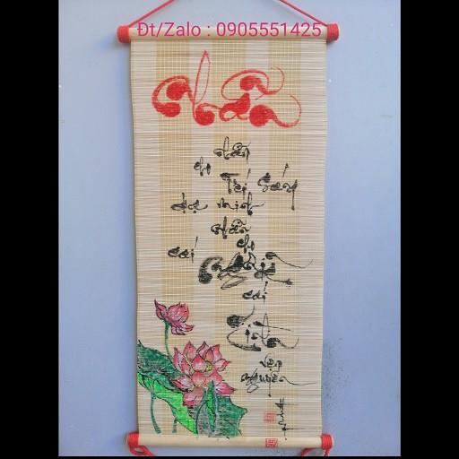 Mành tre thư pháp vẽ tay về chữ TÂM và NHẪN. Quà tặng tân gia, khai trương,ông bà,cha mẹ,bạn bè, đối tác.Quà biếu tết.