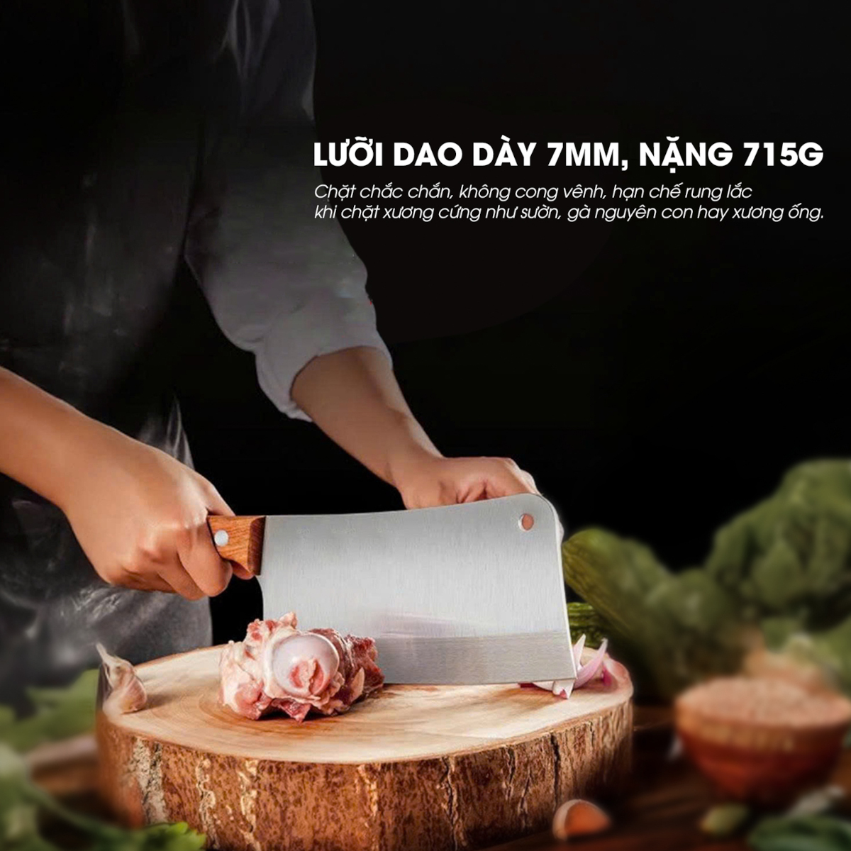 Dao chặt xương Inox không gỉ Kalpen KN4 chuẩn Đức, bảo hành 2 năm