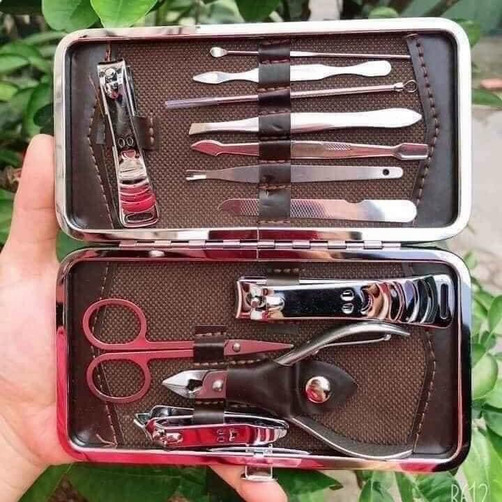 Bộ dụng cụ chăm sóc móng tay kìm kéo bấm móng 12 món