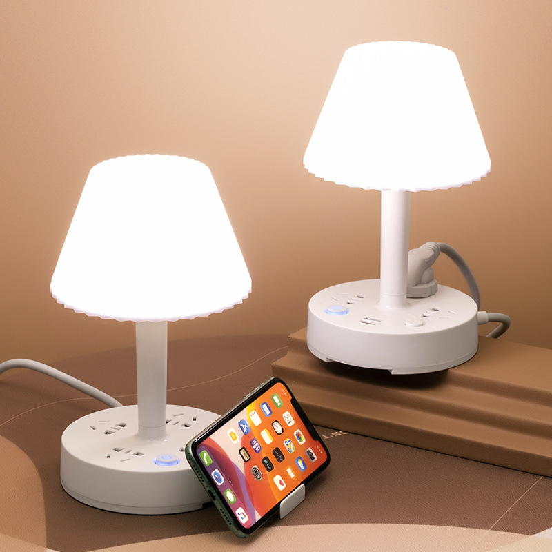 Ổ cắm Điện Đa năng Với 3 Ổ Cắm/ 2 Cổng Sạc USB Cho Điện Thoại -Tích Hợp Đèn Học /Đèn Ngủ Tiện Lợi