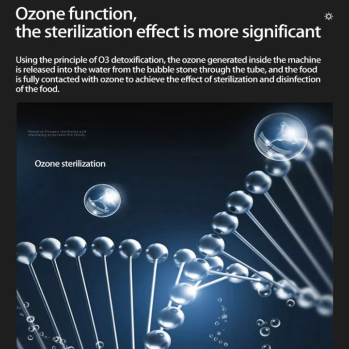 Máy rửa và khử khuẩn thực phẩm bằng Ozone cao cấp Septree AXM-810 6 Lít Công suất 100W