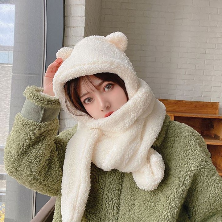 Mũ len lông cừu siêu ấm và cá tính cho bạn gái kèm khăn quàng cổ và bao tay mẫu mới nhất của năm