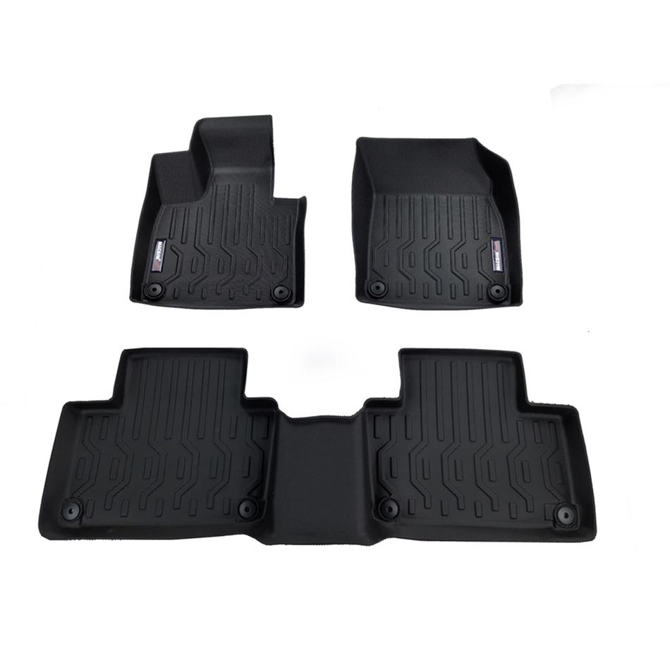 Thảm lót sàn xe ô tô Volvo XC90 2010-2019 Nhãn hiệu Macsim chất liệu nhựa TPV cao cấp màu đen nhám